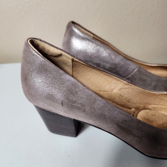 Sofft Womens Lana Bronze Metallic Leather Stacked Heel Comfort Pump-Size 9.5 - Picture 10 of 12